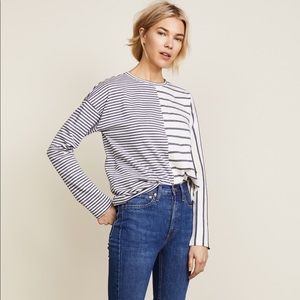 Clu long sleeve tee in blue/white stripe size S